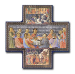 Last Supper Wood Cross Icon - 6 inch x 6 inch