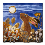 Hand Painted Ceramic Tile – Misty Moon Hare