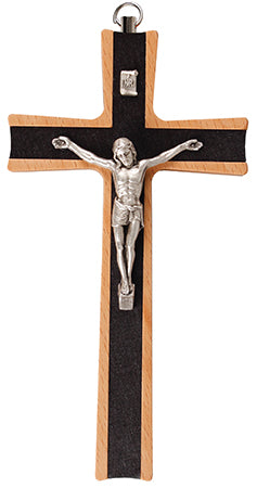 Beech Wood Hanging Crucifix 6"