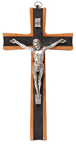 Beech Wood Hanging Crucifix 8"
