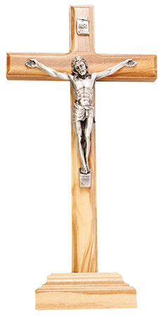 Olive Wood Standing Crucifix 7"