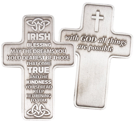 Metal Pocket Cross – Irish Blessing