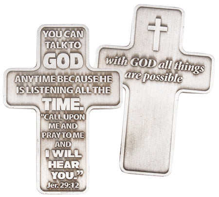 Metal Pocket Cross &ndash; Talk with God | Crosses &amp; Crucifixes | The Shrine Shop
