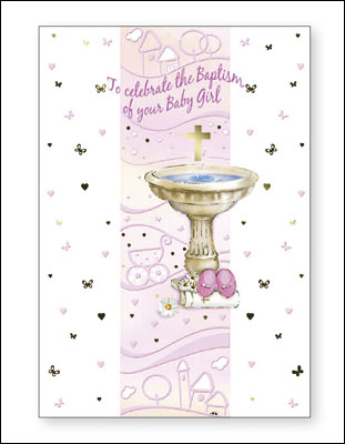 Card &ndash;  To Celebrate the Baptism of your Baby Girl | Greetings Cards &amp; Stationery | The Shrine Shop