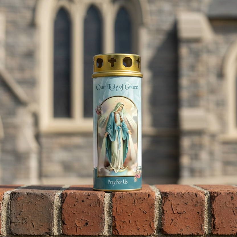 Windproof Catholic Prayer Candles with Saints & Sacred Images | Shrine ...