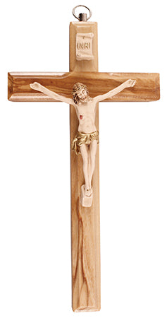 Olive Wood Crucifix - 6.75 inch