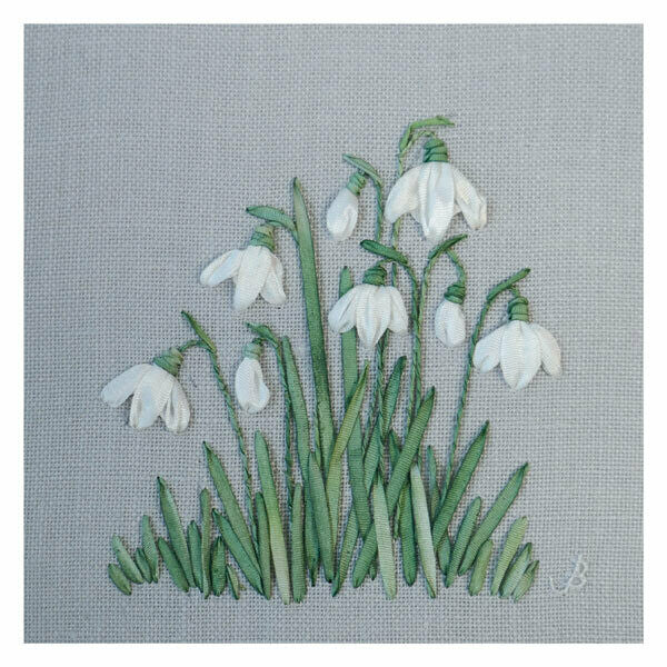 Snowdrop Embroidery Greeting Card