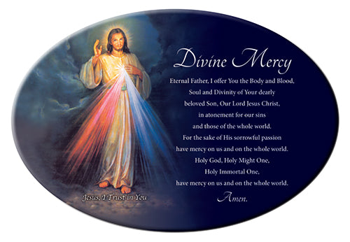 Divine Mercy Ceramic Oval Plaque