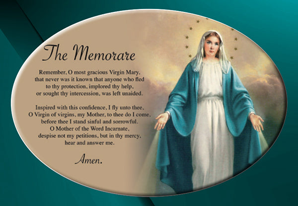 Memorare / Mary Ceramic Oval Plaque