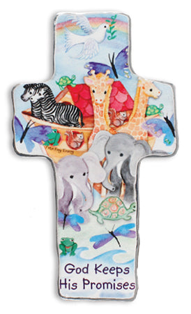 Noah's Ark/God's Promises Metal Art Cross
