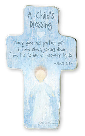 Child's Blessing (Boy) Metal Art Cross