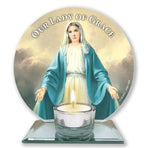Glass Candle Votive Light Holder/Our Lady of Grace