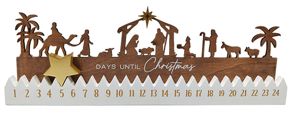 Wood Nativity/Advent Christmas Countdown Calendar