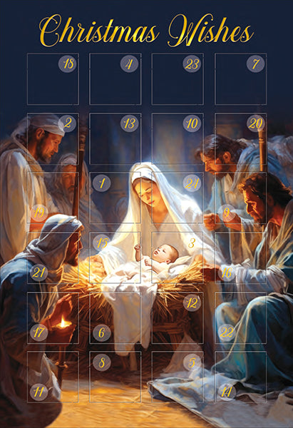 Advent Daily Calendar Card with Easel - 2 Options