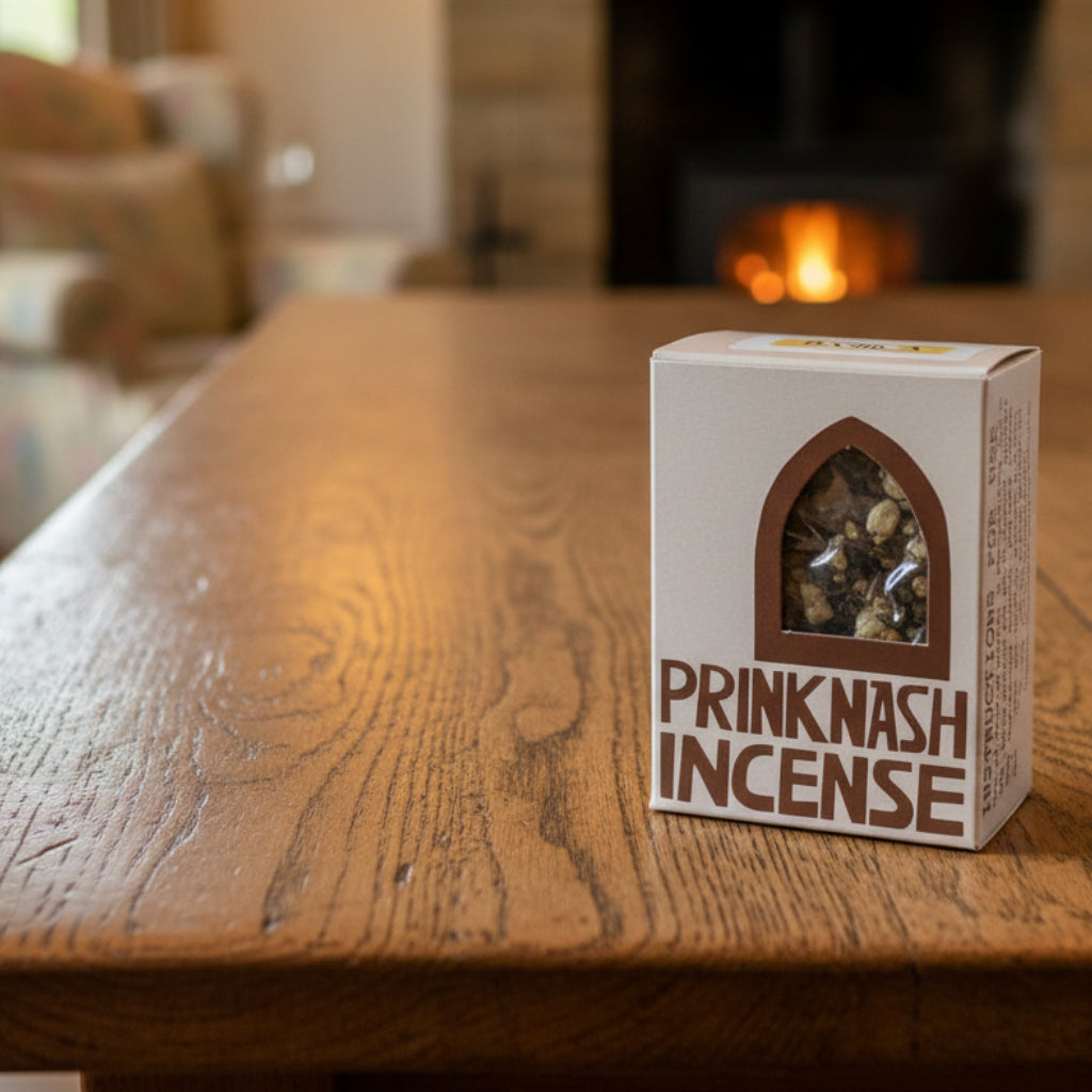 Box of Prinknash Incense with Basilica branding on a white background