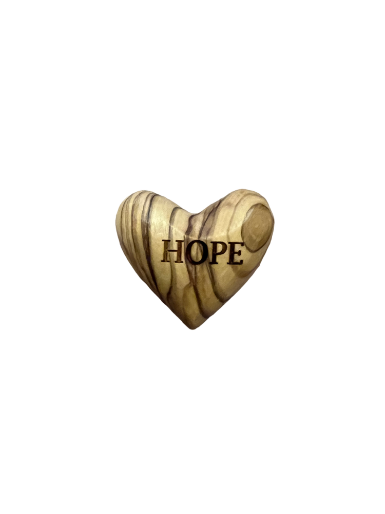 Olive Wood Heart - Hope