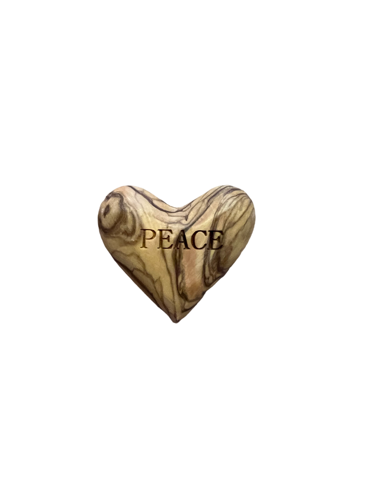 Olive Wood Heart - Peace