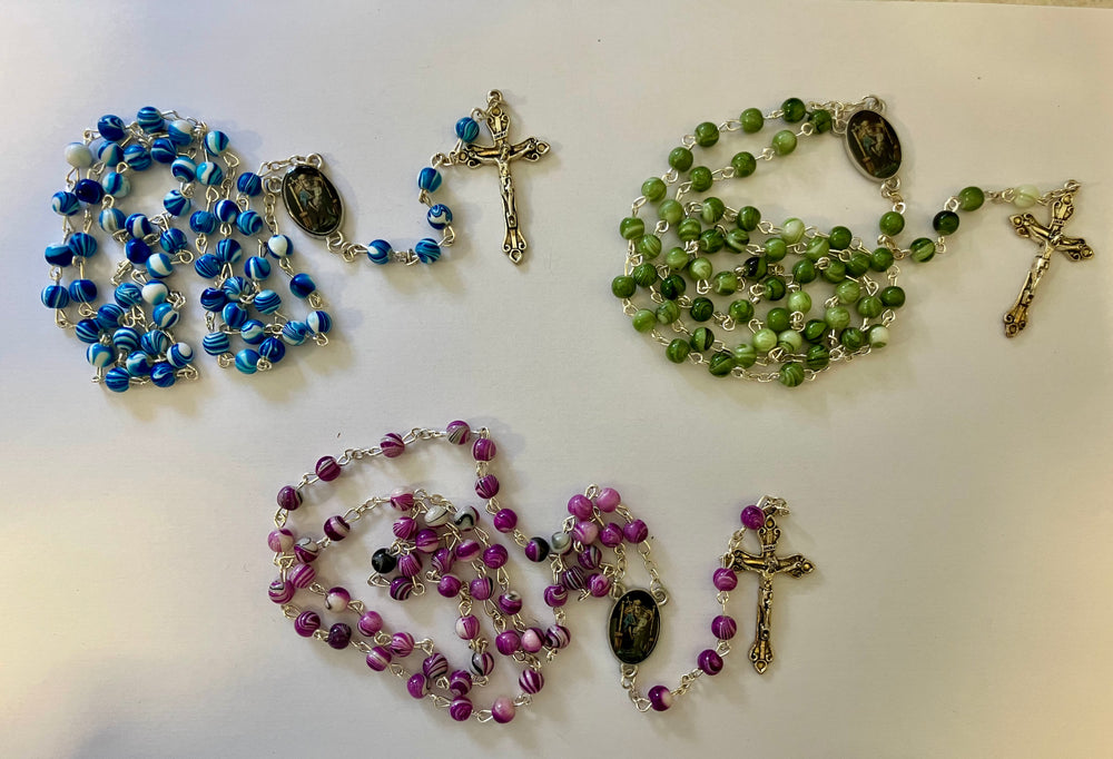Bright Colours Swirl Rosary with OLW Junction - 4 Options