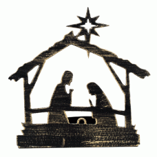 Fair Trade Metal Holy Family / Nativity Small Tea Light Holder