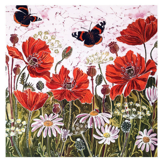 Poppies and Daisies Greeting Card