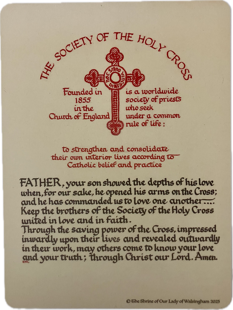 The Society of Holy Cross Prayer Card - 2 Options