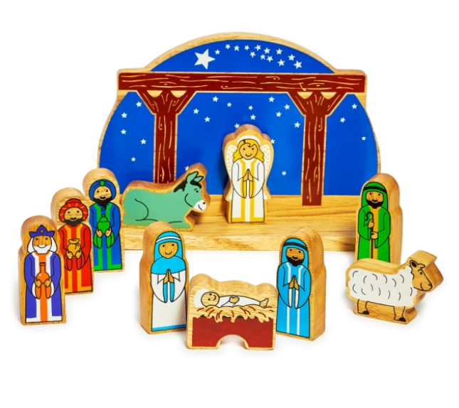 Wooden Starry Night Nativity Playset