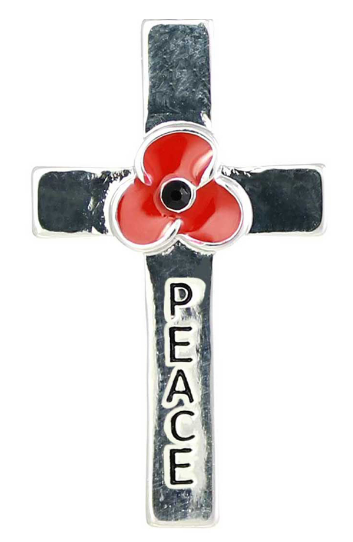Peace Cross Poppy Brooch
