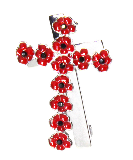 Two Crosses Poppy Brooch