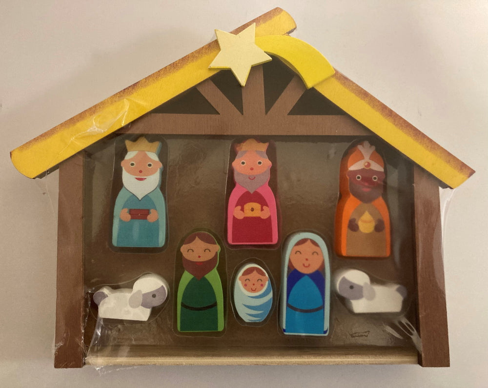 8 Piece Children's Wooden Nativity Set