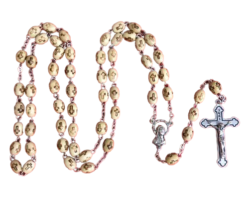 My Rosary - Natural Wood Bead with Cross