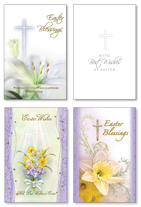 Packs of Easter Cards - White Cross with Daffodils