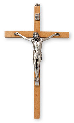 Beech Wood Hanging Crucifix 5"