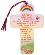 Wood Cross &ndash; Hail Mary | Crosses &amp; Crucifixes | The Shrine Shop