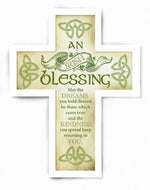 Wooden Message Cross – Irish Blessing