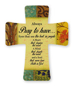 Porcelain Cross &ndash; Always Pray | Crosses &amp; Crucifixes | The Shrine Shop
