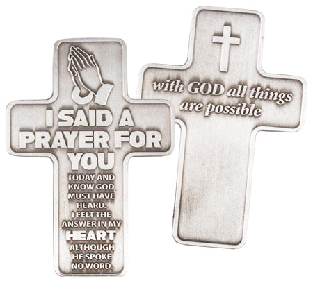 Metal Pocket Cross &ndash; I Said a Prayer | Crosses &amp; Crucifixes | The Shrine Shop