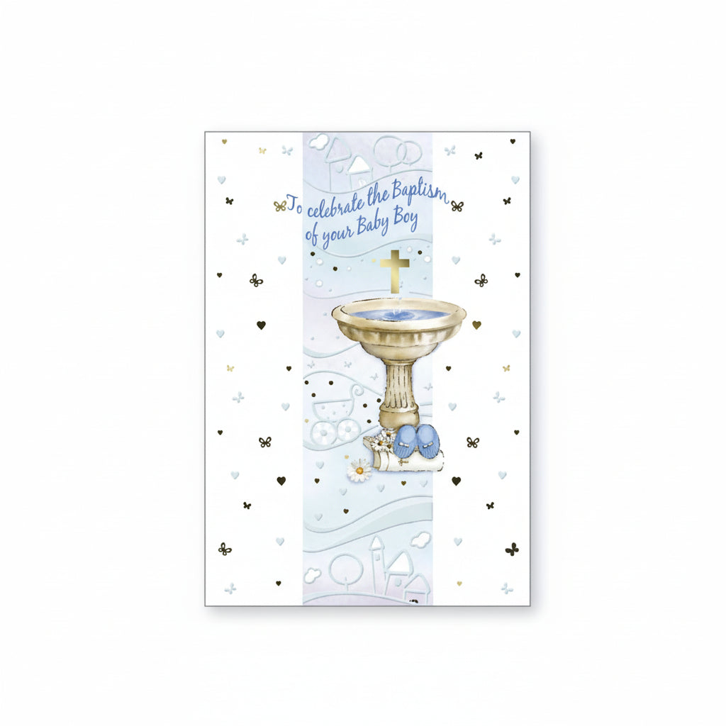 Card &ndash;  To Celebrate the Baptism of your Baby Boy | Greetings Cards &amp; Stationery | The Shrine Shop
