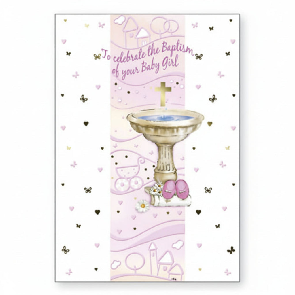 Card &ndash;  To Celebrate the Baptism of your Baby Girl | Greetings Cards &amp; Stationery | The Shrine Shop
