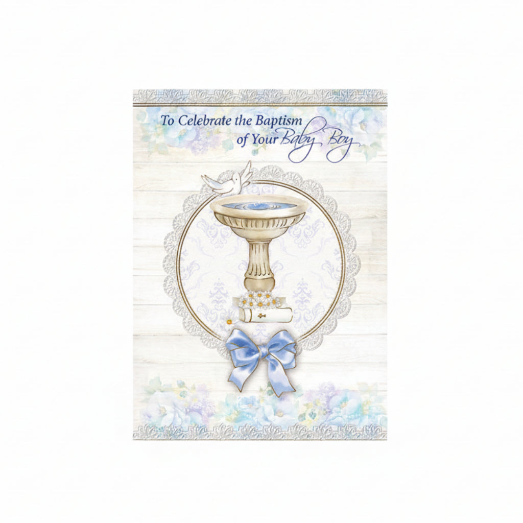 Card &ndash;  To Celebrate the Baptism of Your Baby Boy | Greetings Cards &amp; Stationery | The Shrine Shop
