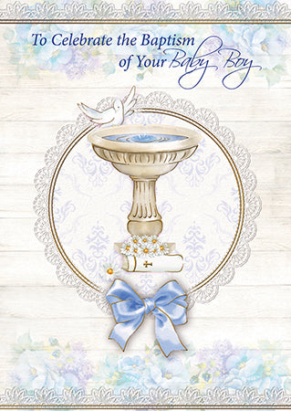 Card &ndash;  To Celebrate the Baptism of Your Baby Boy | Greetings Cards &amp; Stationery | The Shrine Shop