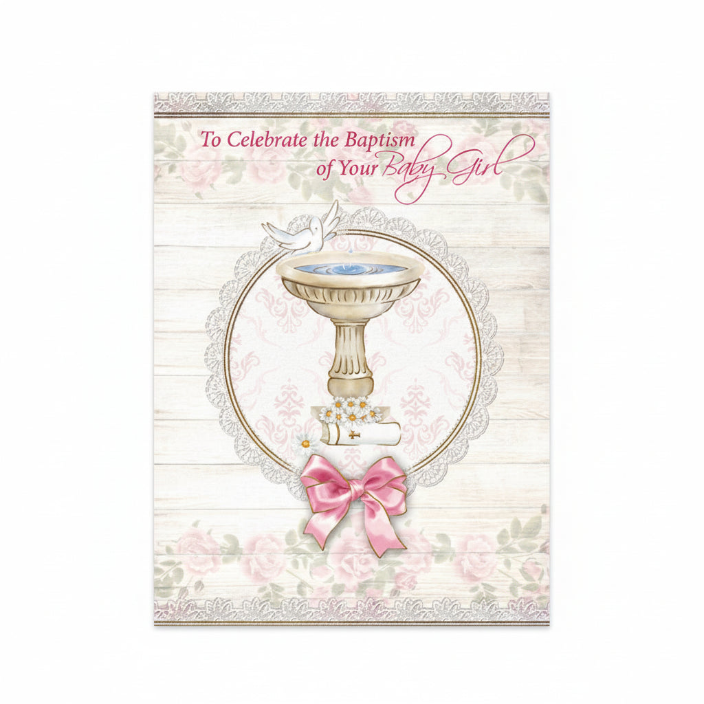 Card &ndash;  To Celebrate the Baptism of Your Baby Girl | Greetings Cards &amp; Stationery | The Shrine Shop