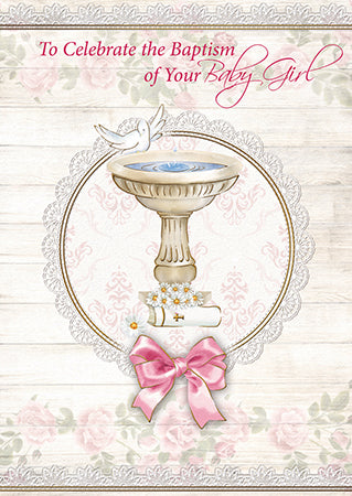 Card &ndash;  To Celebrate the Baptism of Your Baby Girl | Greetings Cards &amp; Stationery | The Shrine Shop