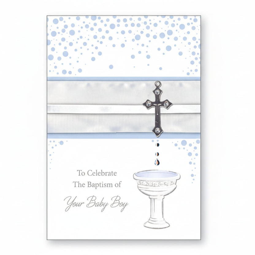 Card &ndash;  To Celebrate the Baptism of your Baby Boy | Greetings Cards &amp; Stationery | The Shrine Shop