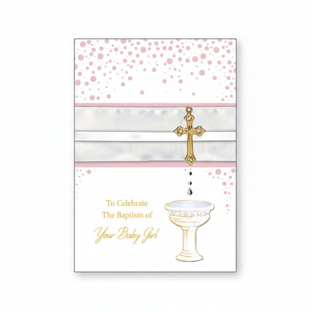 Card &ndash; To Celebrate the Baptism of your Baby Girl | Greetings Cards &amp; Stationery | The Shrine Shop