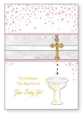 Card &ndash; To Celebrate the Baptism of your Baby Girl | Greetings Cards &amp; Stationery | The Shrine Shop