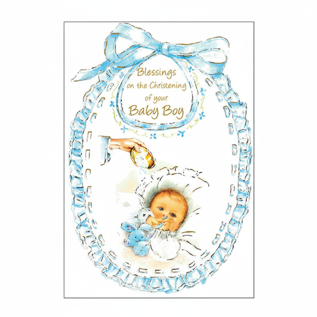 Card &ndash;  Blessings on the Christening of your Baby Boy | Greetings Cards &amp; Stationery | The Shrine Shop