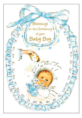 Card &ndash;  Blessings on the Christening of your Baby Boy | Greetings Cards &amp; Stationery | The Shrine Shop
