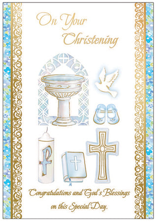 Card &ndash; On Your Christening Boy | Greetings Cards &amp; Stationery | The Shrine Shop
