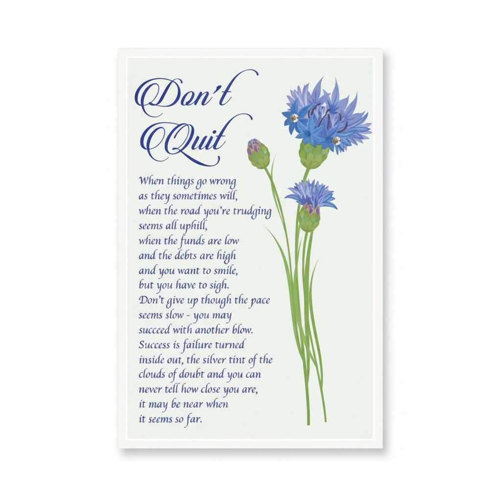 Glass Plaque &ndash; Don't Quit | Gifts | The Shrine Shop