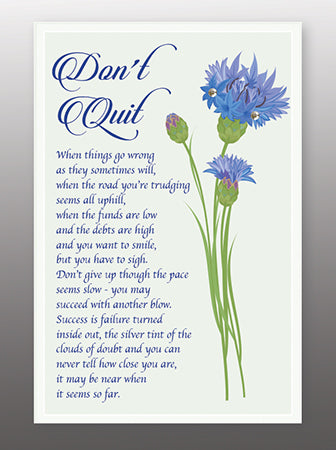 Glass Plaque &ndash; Don't Quit | Gifts | The Shrine Shop